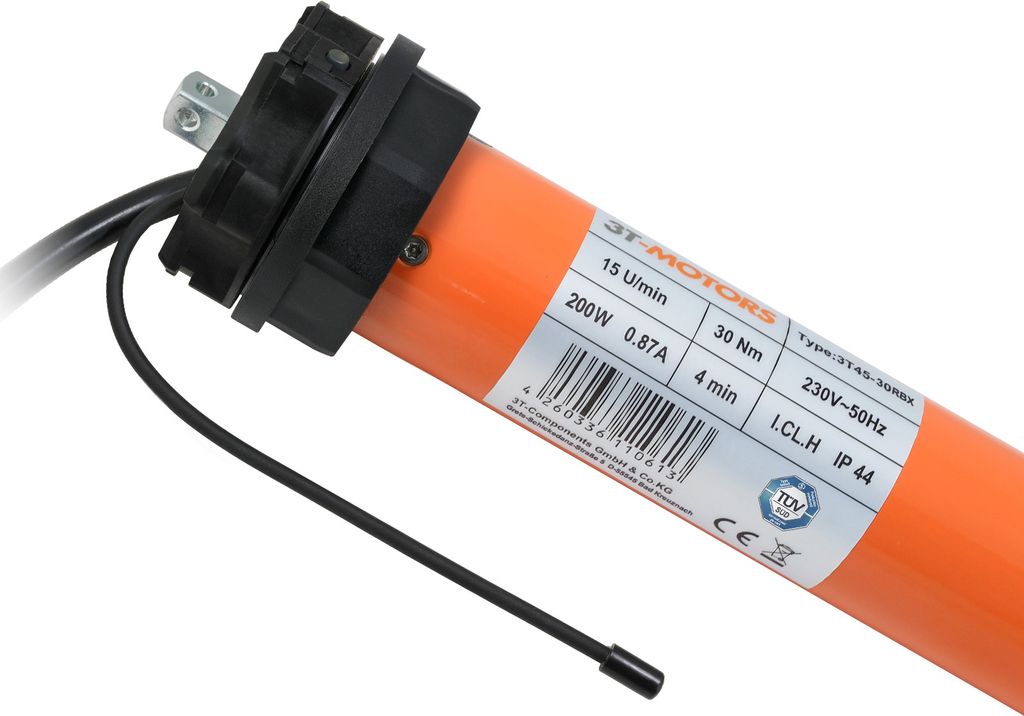 3T-MOTORS Funk-Rollladenmotor mit elektronischen Endschaltern 3T45-30RBX 30Nm SW60