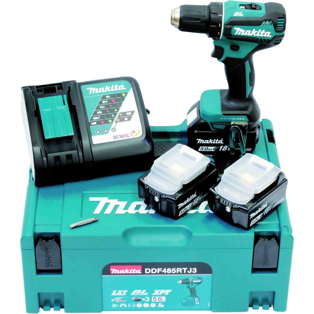 Makita DDF485RTJ3, Handbohrmaschine, Ohne Schlüssel, Produktbild 