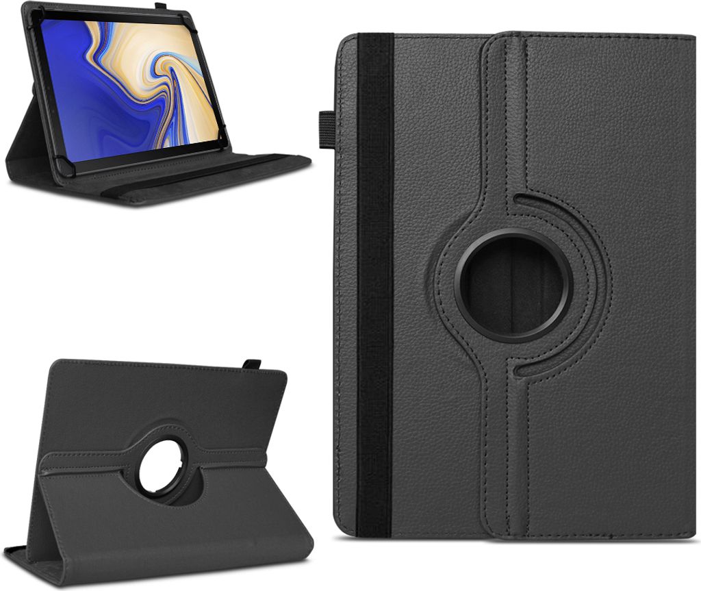Tablet Hülle Samsung Galaxy Tab S4 10.5 Tasche Schutzhülle Case Cover DrehbarFarben:Schwarz