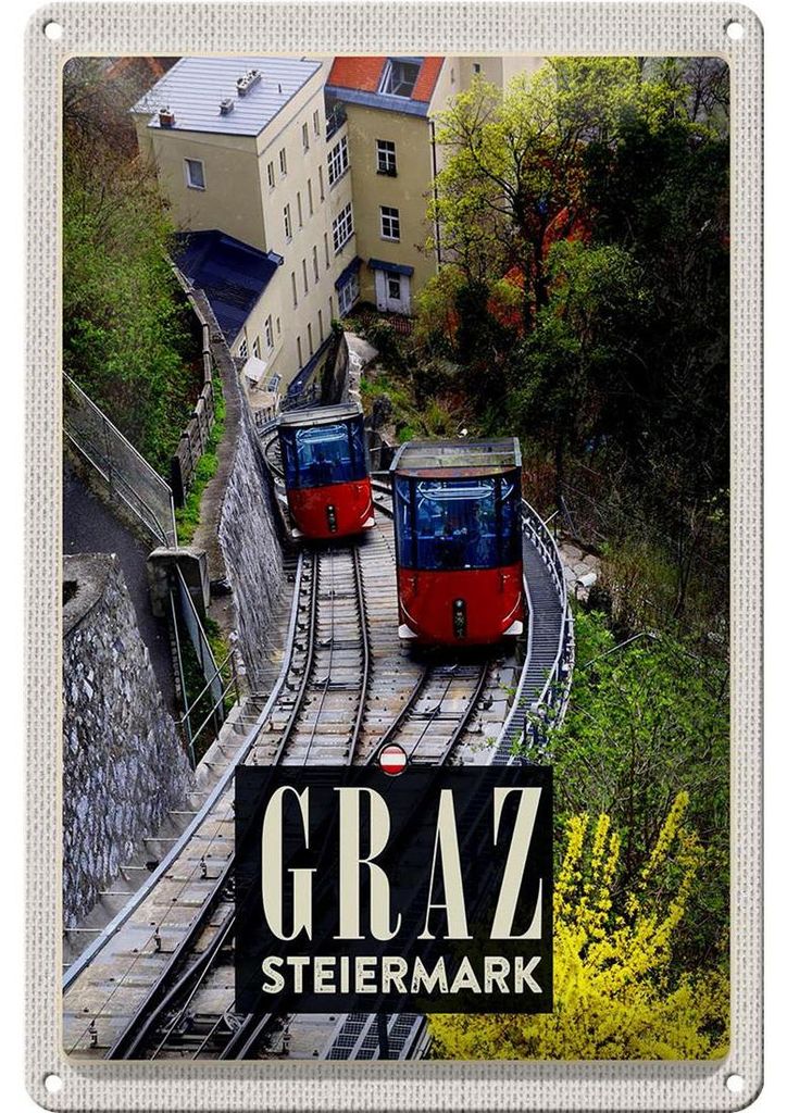 Blechschild Reise 20x30cm Graz Steiermark Gondel Natur Urlaub