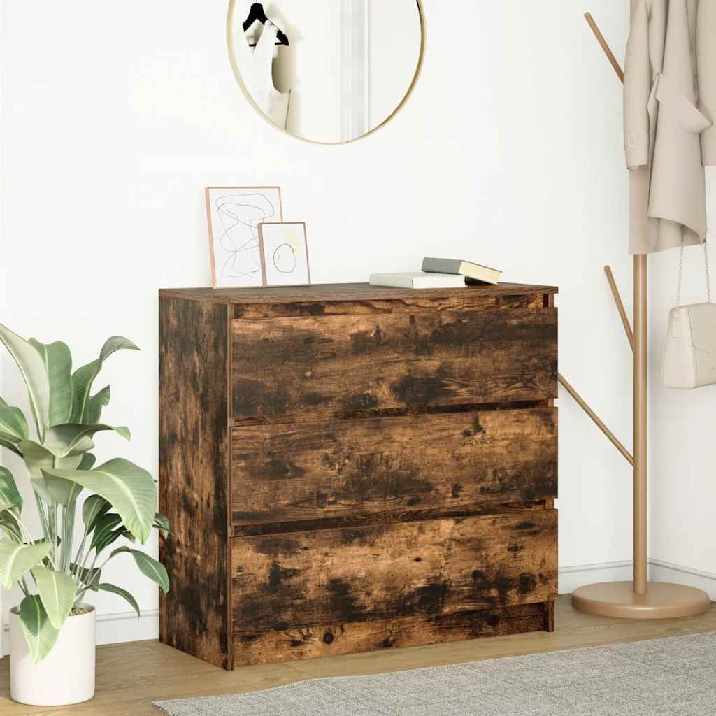 Möbel Sideboard Räuchereiche 80x35x76 cm Holzwerkstoff - Kommoden 861737