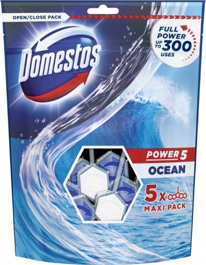 Domestos Power 5 Ocean WC Suspension, 5 x 55 g Immagine del prodotto 