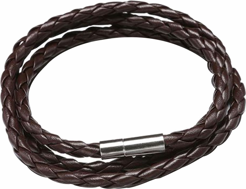 Vintage Damen Herren Mehrschichtiges geflochtenes Leder Manschettenarmband Armband Geschenk-Braun