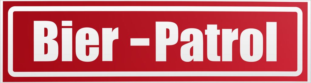 Kiwistar Bier Patrol invertiert Magnetschild Schild magnetisch - 45cm Rot - reflektierend - Magnetfolie für Auto PKW Kfz