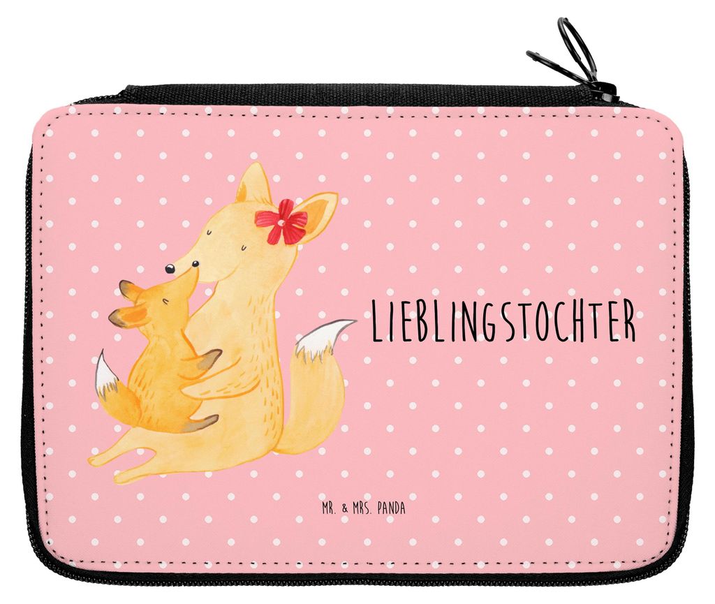 Mr. & Mrs. Panda Schreibmappe Fuchs Mama - Rot Pastell - Geschenk, Bleistiftetui, Federmäppchen, Muttertag, Etui, Schlampermäppchen, Mäppchen, T...
