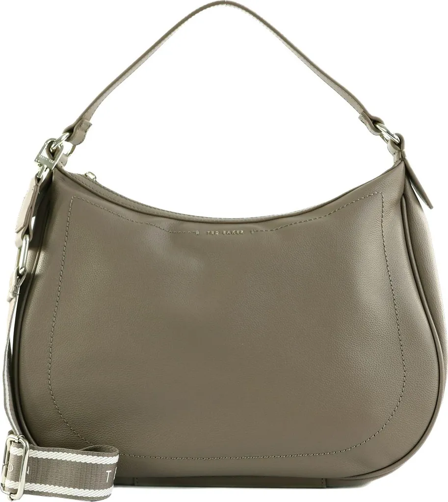 Sac à main bandoulière Hobo Lyshia en cuir de vachette souple coloris Taupe