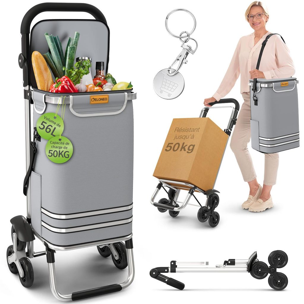 Chariot de courses ELONEO avec compartiment réfrigéré, Image du produit 
