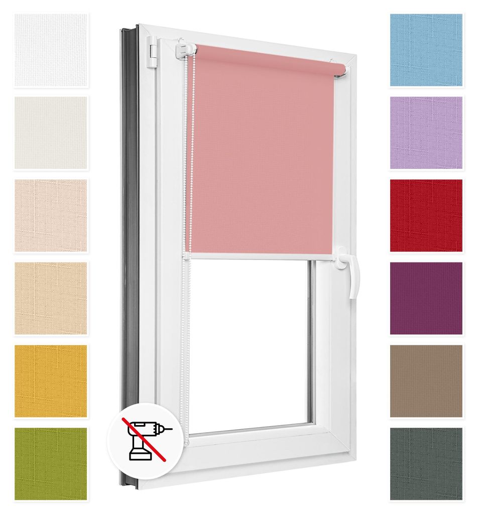 Estika Rollo ohne Bohren - 70 x 150 cm - Koralle - Klemmfix Produktbild 