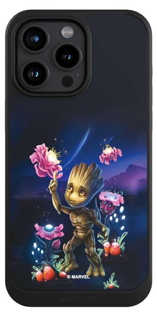 NIVOCASE Hülle für Apple iPhone 15 Pro Max Handyhülle NIVOcore Case Schwarz Marvel Guardians Of The Galaxy Baby Groot