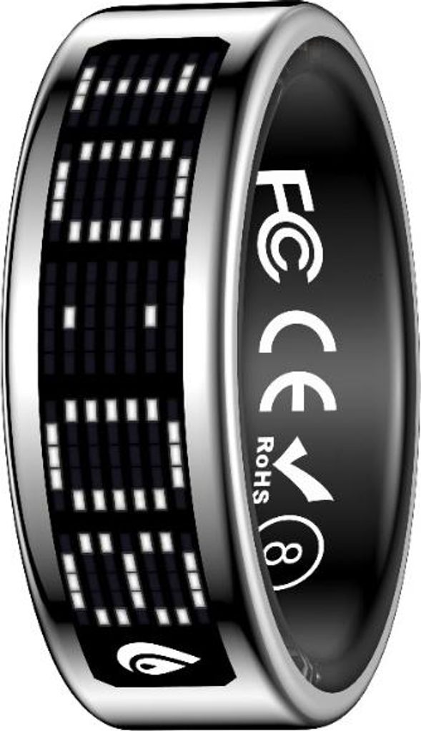 INF Smart Ring mit Display und Ladeetui - Fitness & Gesundheit tracken Silber 12