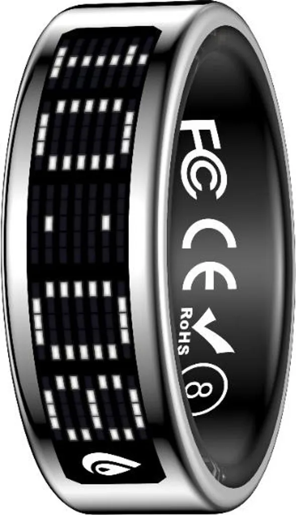 INF Smart Ring con Display e Custodia di Ricarica - Monitoraggio Fitness e Salute D'argento 12