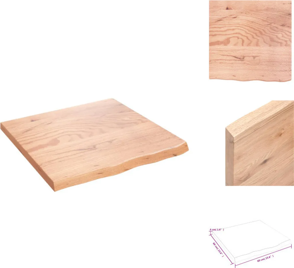 vidaXL Mensola a Muro 60x60 cm in Quercia Massiccia - Arredo Rustico