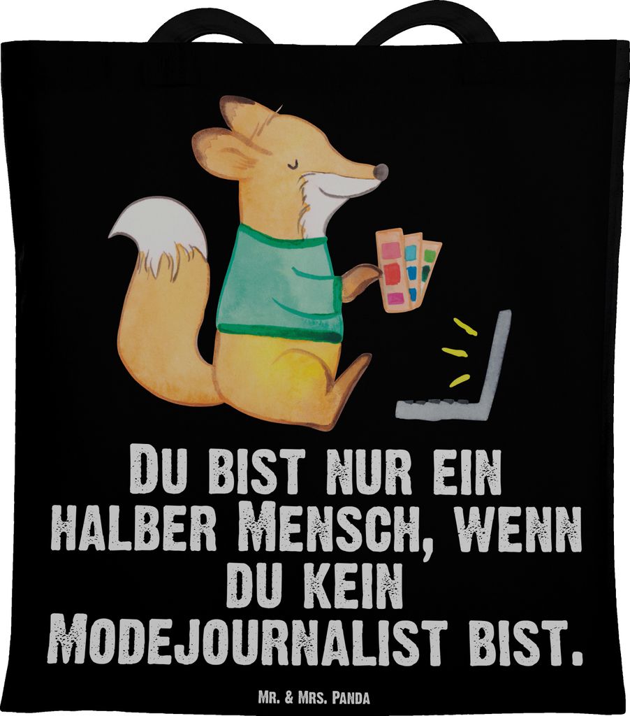 Mr. & Mrs. Panda Schultasche Modejournalist Herz - Schwarz - Geschenk, Spruch, Ausbildung, Lustig, Studium, Tote Bag, Tasche, Reporter, Laptoptasch...
