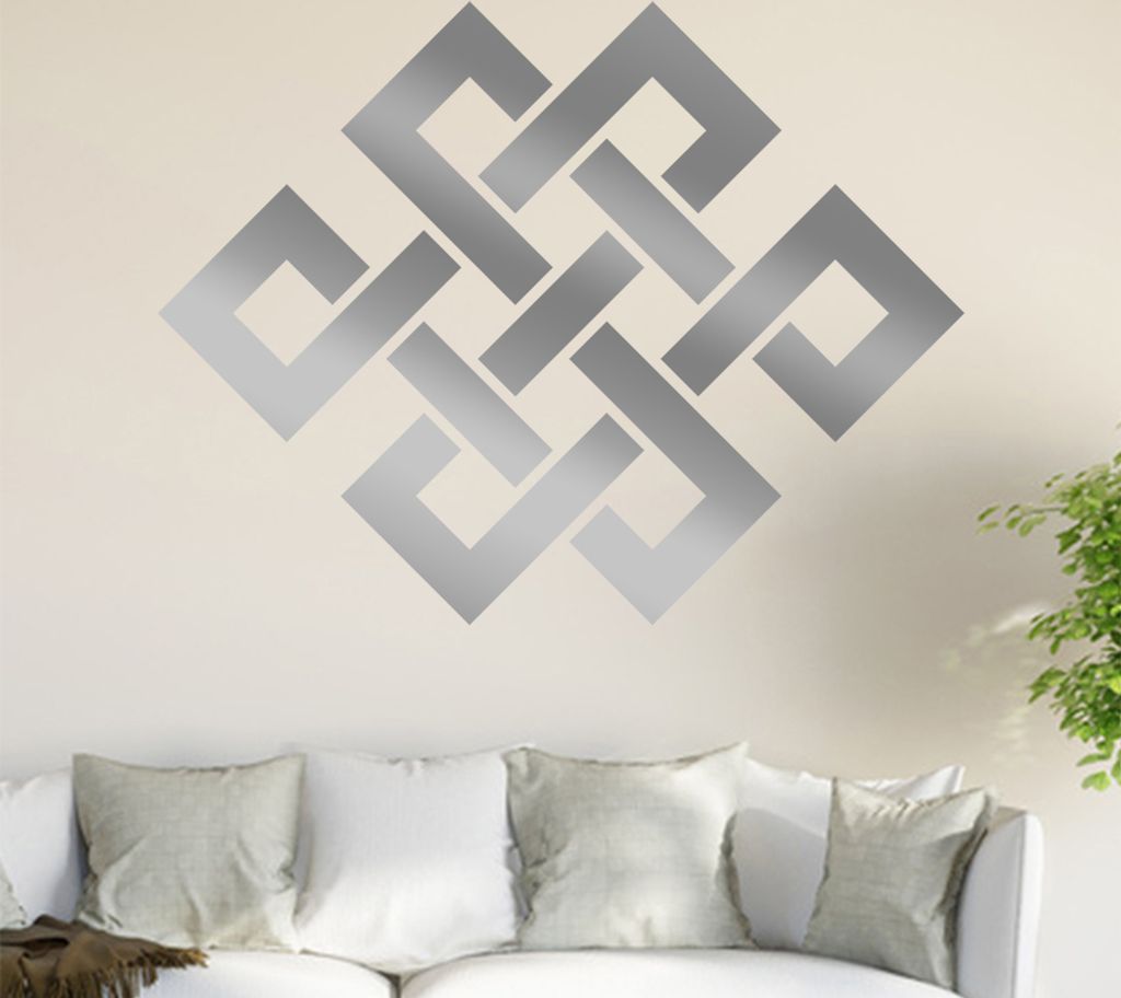 Buddhistischer Endlosknoten Wandtattoo in 6 Größen - Wandaufkleber Wall Sticker - Dekoration, Küche, Wohnzimmer, Schlafzimmer, Badezimmer
