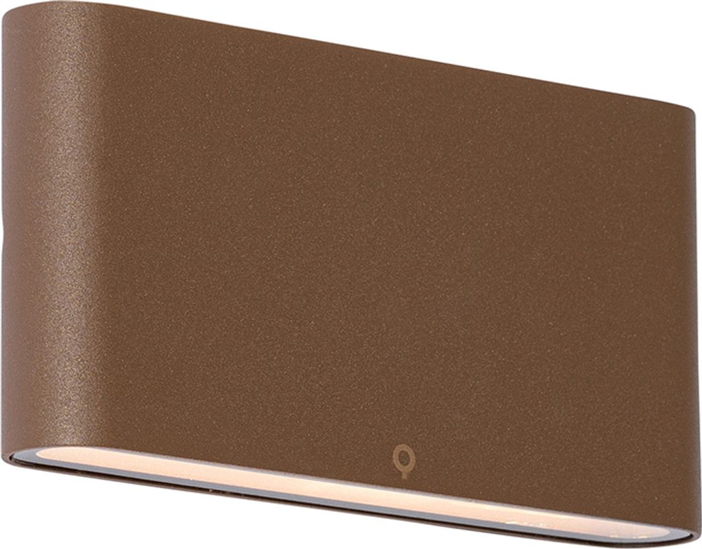 QAZQA - Moderne Außen Wandleuchte rostbraun 17,5 cm inkl. LED IP65 - Batt I Außenbeleuchtung - Aluminium Rechteckig - I (nicht austauschbare) LED