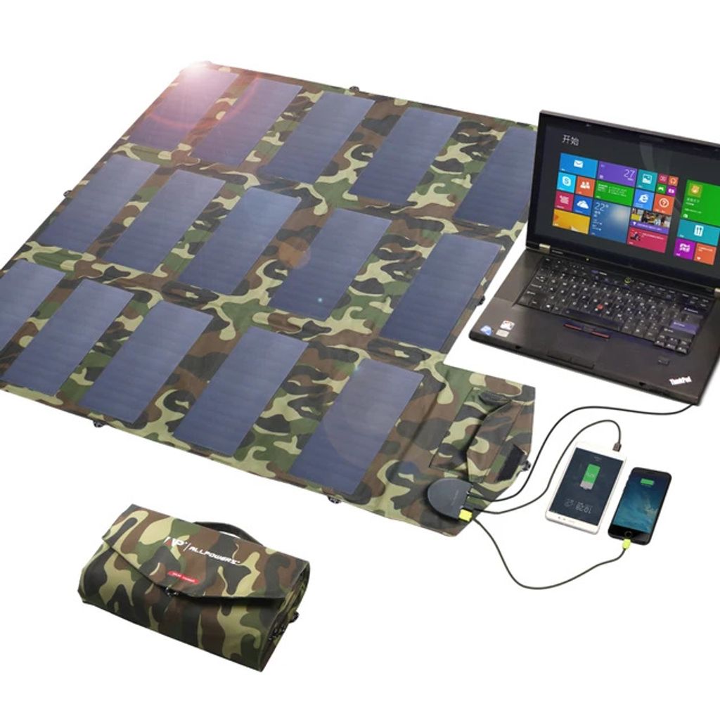 Tragbares Solarpanel, faltbares Design, Aufladen mehrerer Geräte, Tarnung