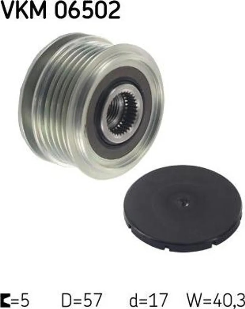 Roue libre d'alternateur type origine SKF VKM 06502 Hyundai et Kia
