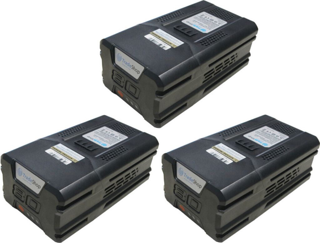 3x Li-Ion Akku 80V 5000mAh für Stiga 80V Rasenmäher / Greenworks 80V Elektro-Werkzeuge (Rasenmäher, Heckenschere, Kettensäge,...) - ersetzt G80B4