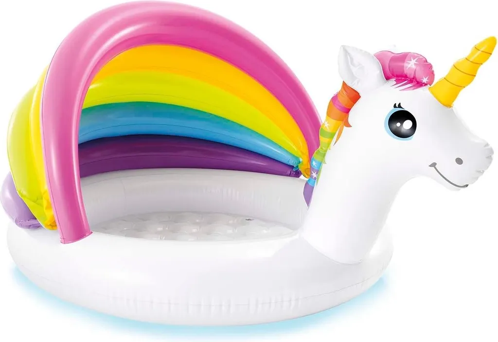 Piscine gonflable pour bébé INTEX | Pataugeoire ombragée Licorne
