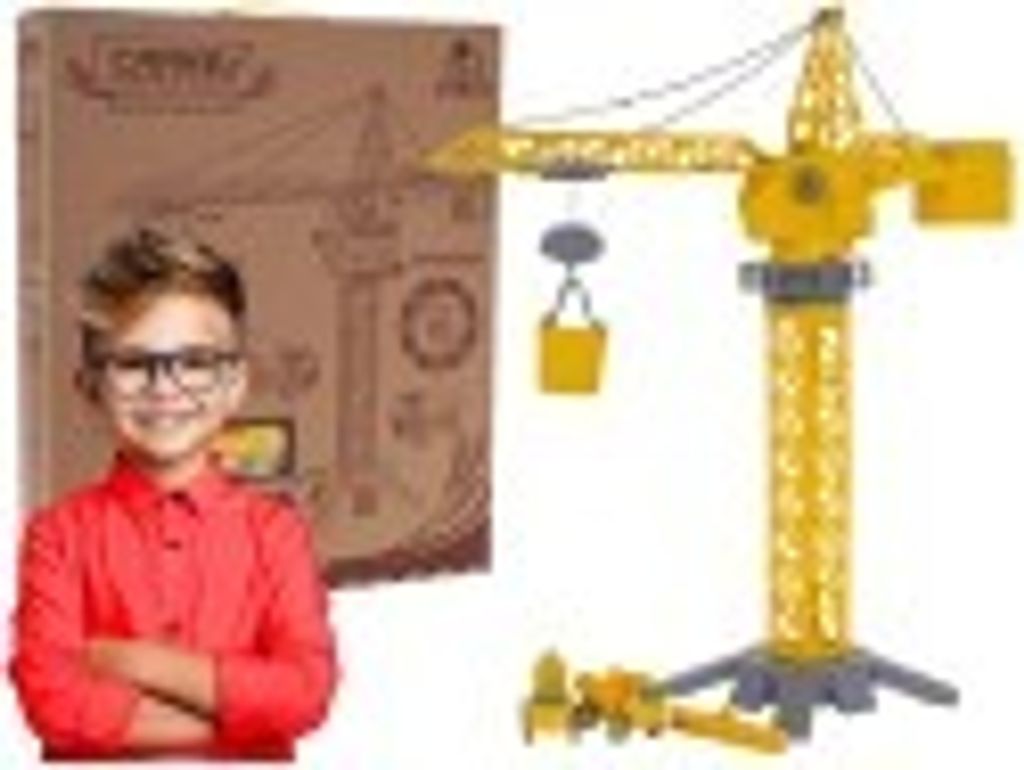 Öko Baukran Set mit Kipplaster und Betonmischer, drehbarer Ausleger, beweglicher Kranhaken, 66 cm Kranhöhe, für Kinder ab 3 Jahren