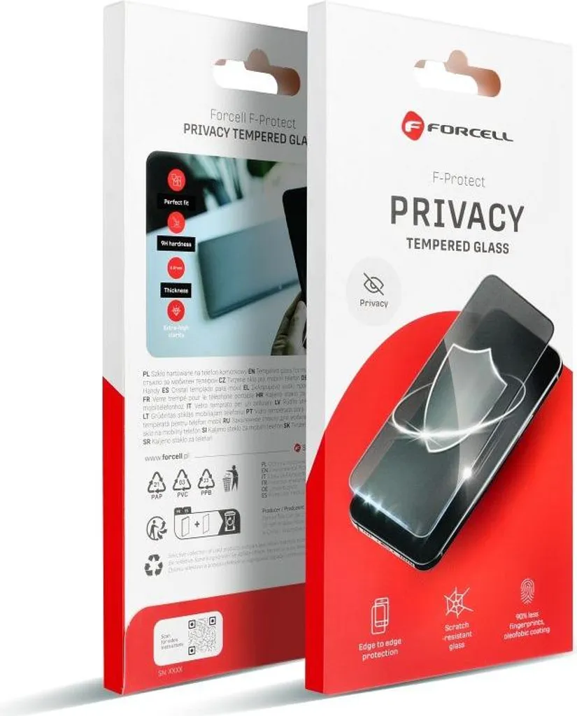 Forcell Privacy Glass iPhone 14 / 13 Pro - Vetro Temperato Nero 9H