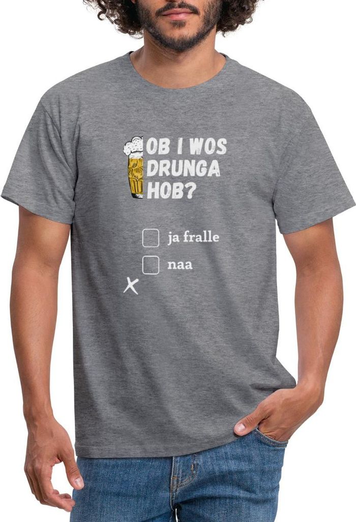 Spreadshirt Bayern Bayrisch Bier Design Volksfest Männer T-Shirt, L, Graphit meliert
