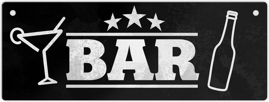 Bar mit Cocktail und Bier Metallschild Produktbild 