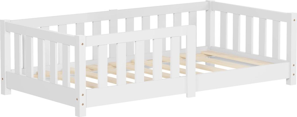 ML-Design Kinderbett 70x140 cm Weiß Bodenbett für Kinder Produktbild 