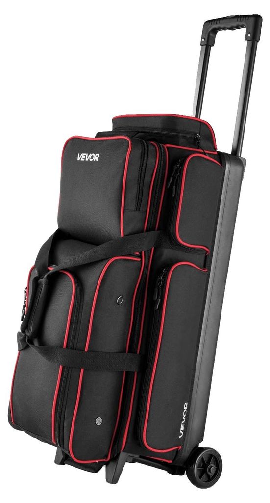 VEVOR Bowlingballtasche, 2-Ball-Doppelroller-Bowlingtasche Produktbild 