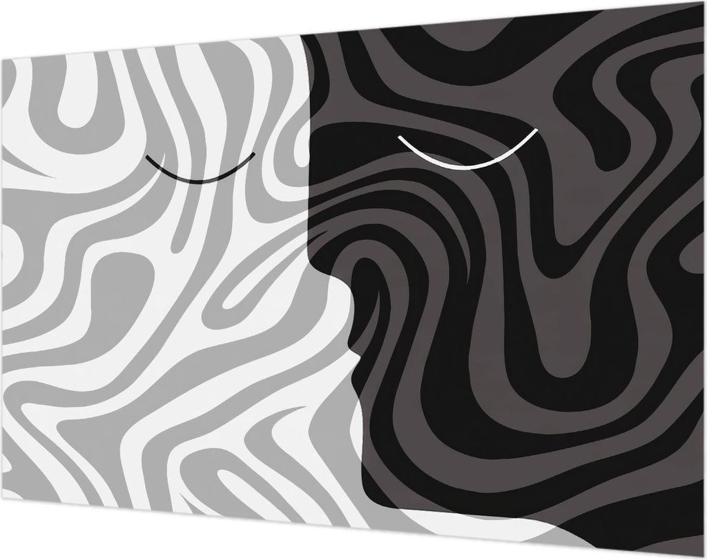 Wandtapete - Dekorative Tapete für Wohnzimmer- Tapetenfolie für Wanddekoration - 104x70 cm - Abstrakte Gesichter