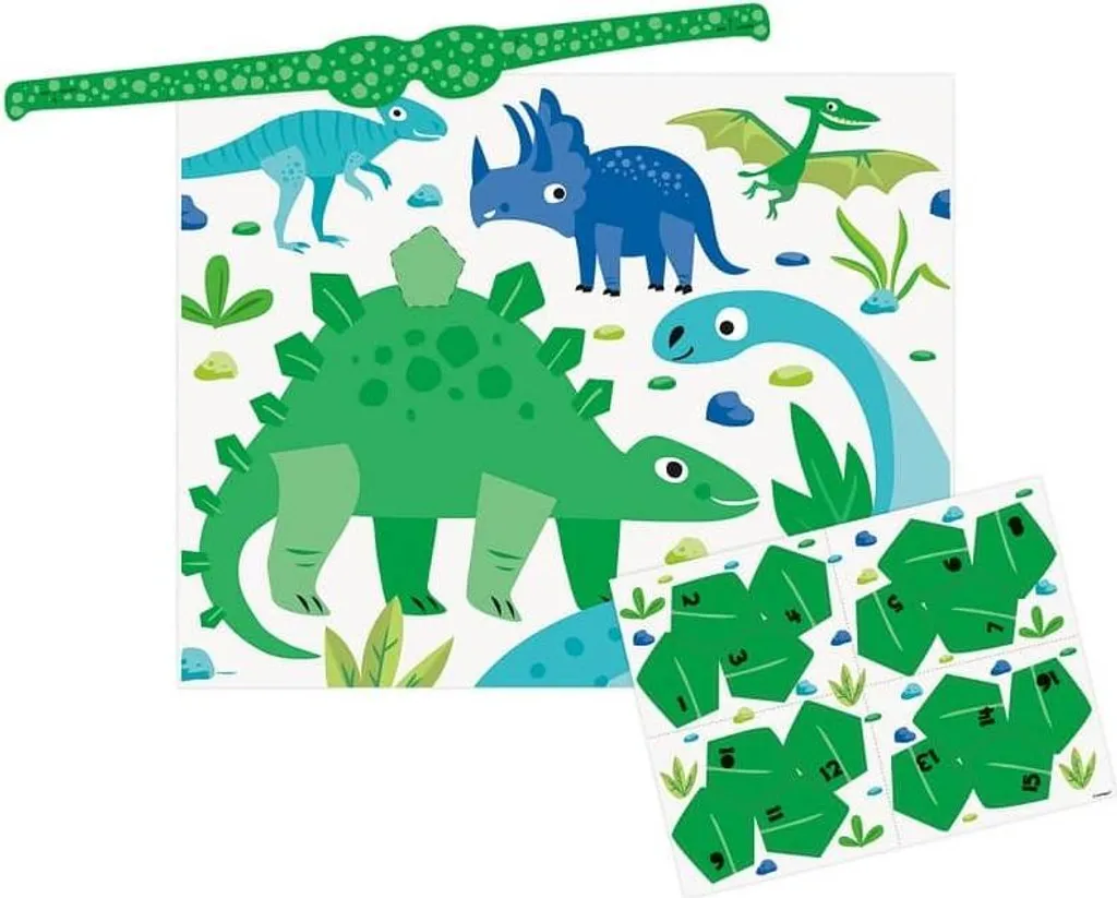 Kit de jeu de groupe dinosaure pour anniversaire enfant - 16 stickers