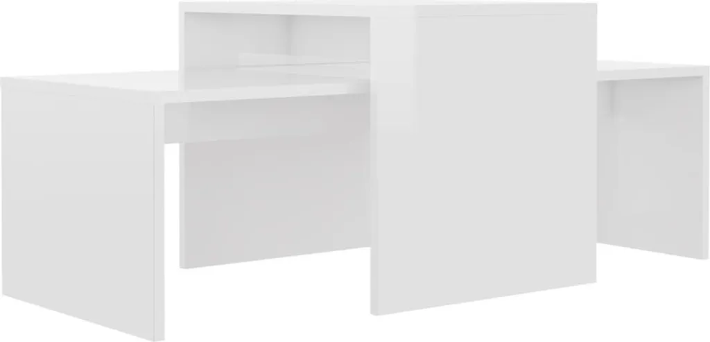 Set 2 Tavolini Bianco Lucido - Antimacchia e Robusti per Famiglia
