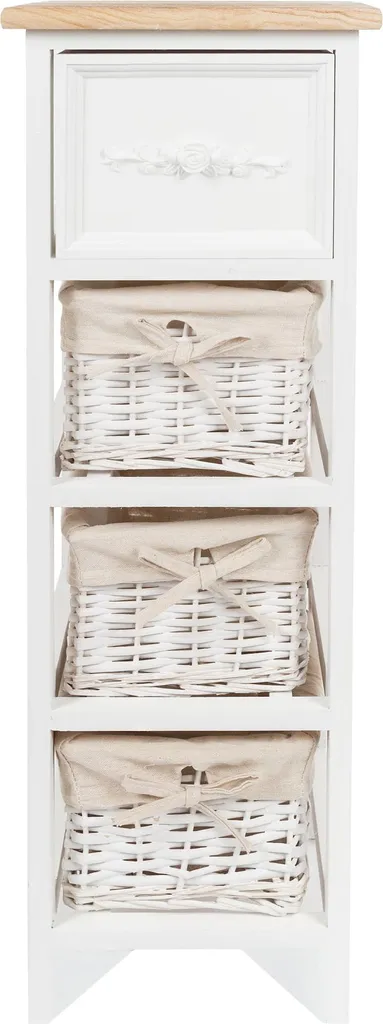 Optimiser petit espace : Commode blanche 62x32 cm avec paniers de rangement - 2