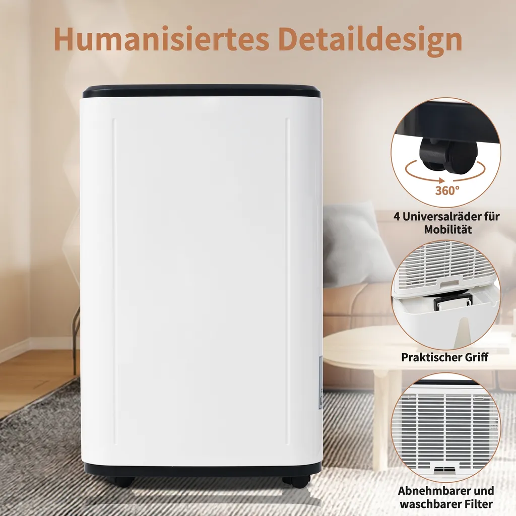 Déshumidificateur Grande Capacité 25L avec 3 Modes et Programmateur - 9