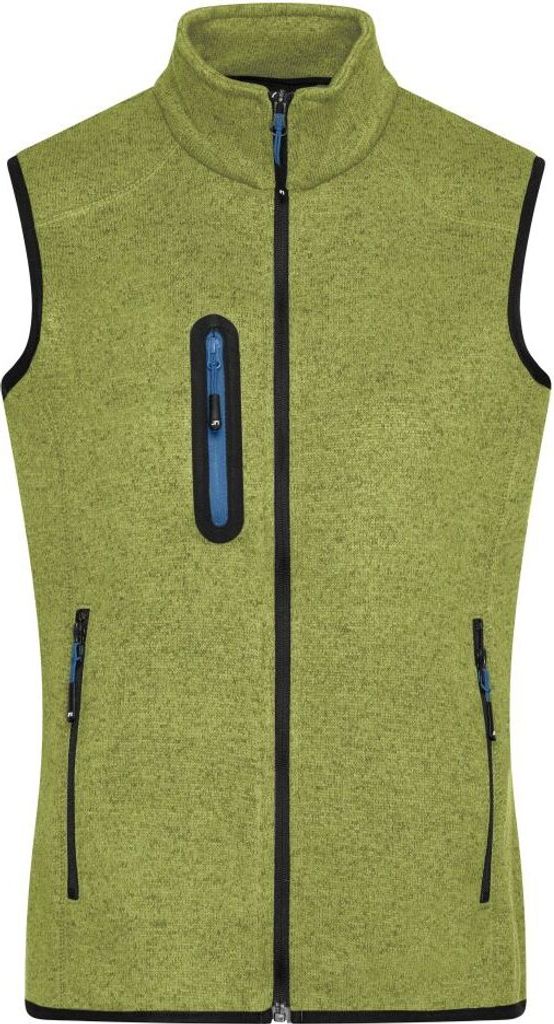 Strickfleece Weste mit Stehkragen kiwi-melange/royal, Gr. S