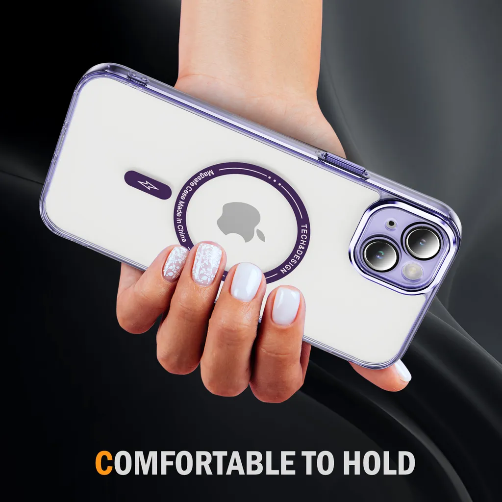 Custodia iPhone 13 Mini MagSafe Viola Trasparente - Protezione Ibrida - 7