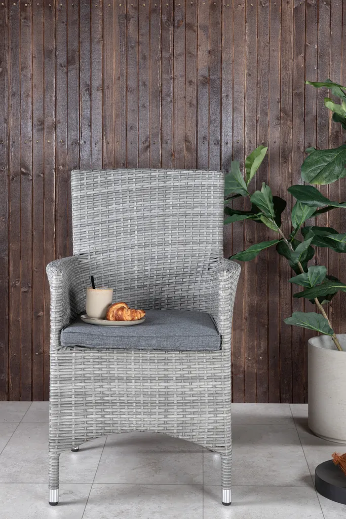 Chaise Empilable Malin Gris Anthracite avec Coussin Confort - Set - 5