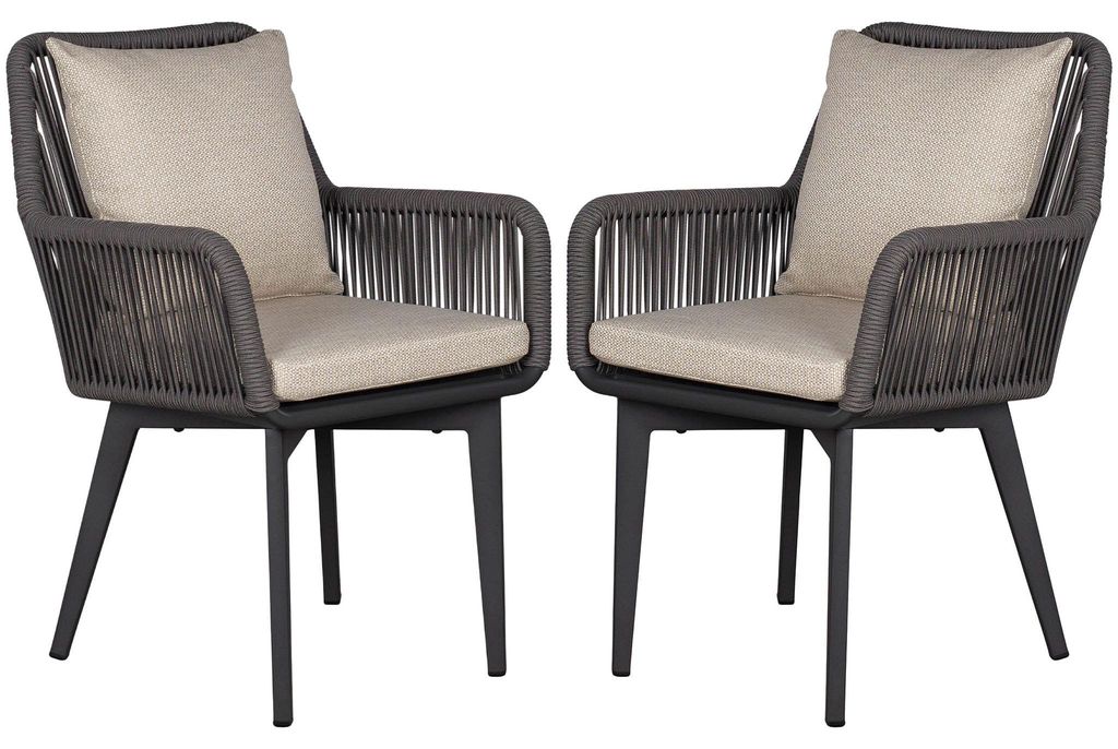 2er Set Diningsessel Marbella Rope - Aluminium Gestell Produktbild 