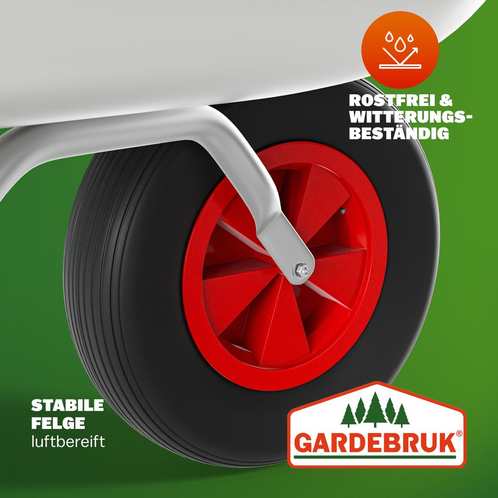 GARDEBRUK® Schubkarre Scheibtruhe Bauschubkarre 80L Produktbild 5