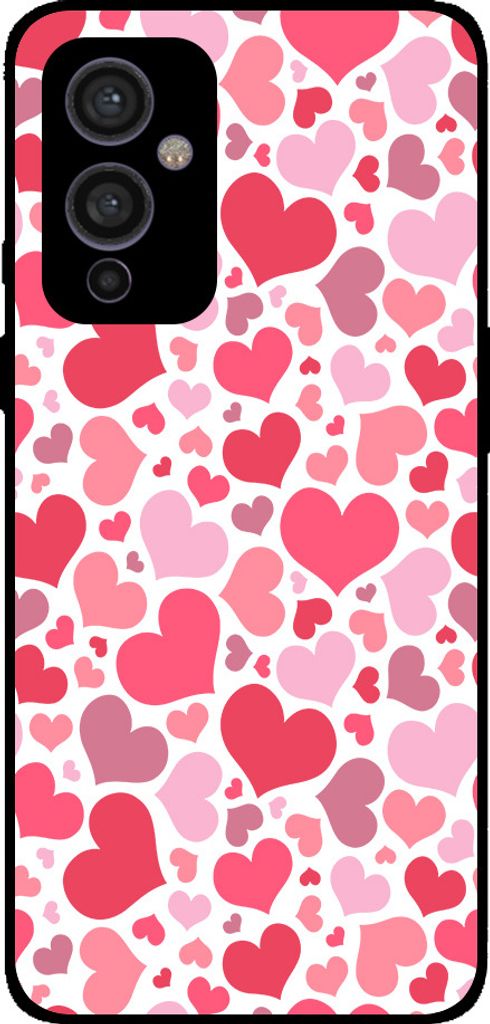Smartphonica Handyhülle Geeignet für OnePlus 9 mit Herzen Print - Herzen Design TPU Backcover Case - Kinder Etui mit Herzen Design