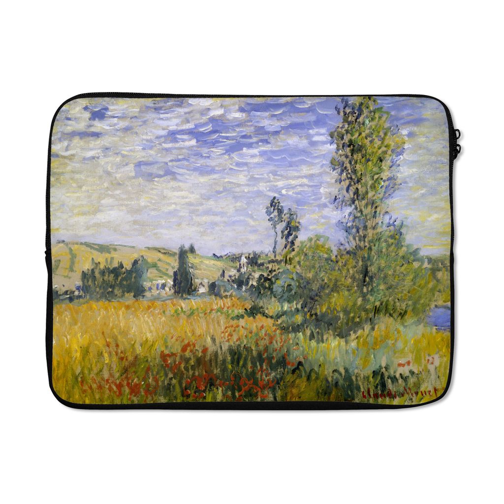 MuchoWow Laptop Hülle 17 Zoll Laptoptasche Landschaft bei Vetheuil - Gemälde von Claude Monet - Zipper - Schutzabdeckung