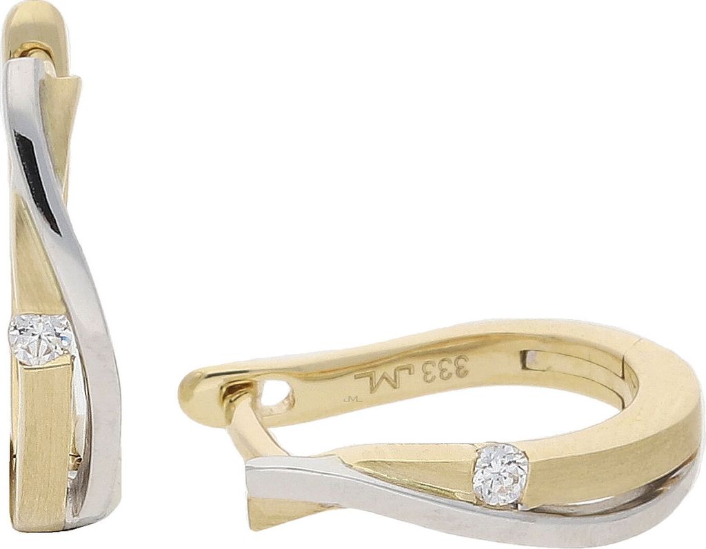 JuwelmaLux Creolen 333 Weiß- & Gelbgold Zirkonia JL10-06-2367