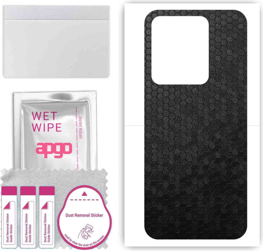apgo Rückseite Schutzfolie, Skin, kompatibel mit Vivo IQOO Z6X, Hinten Displayschutzfolie aus Vinylfolie, kratzfest, einfache Montage - Schwarze H...