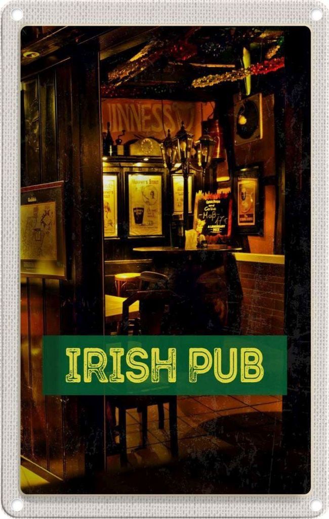 vianmo Blechschild 30x20 cm Irland Kneipe Irisches Pub Bier Produktbild 