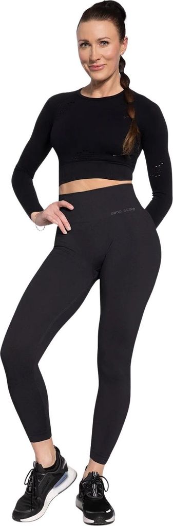 Gatta Active, Sport Leggings Damen, Active seamless 01, Melange Schwarz-Grau, L
