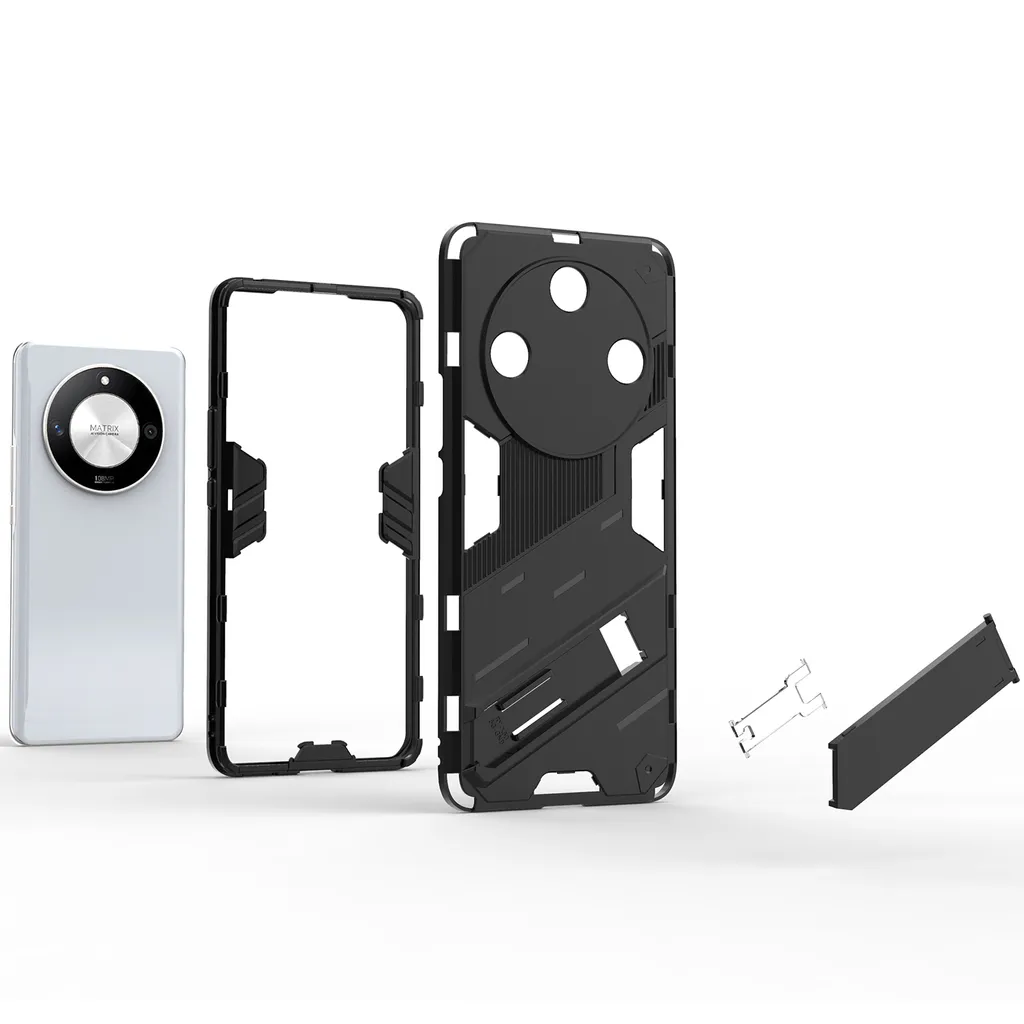 Custodia Robusta Antiurto Ibrida Per Honor Pad X9 11.5" 2023, Con Supporto Integrato Regolabile, Colore Rosso+nero, Protezione Completa A 3 Strati