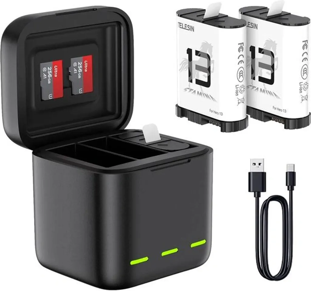 Caricatore Triplo Telesin S0-BCG-10-TGP per GoPro Hero 13 Black