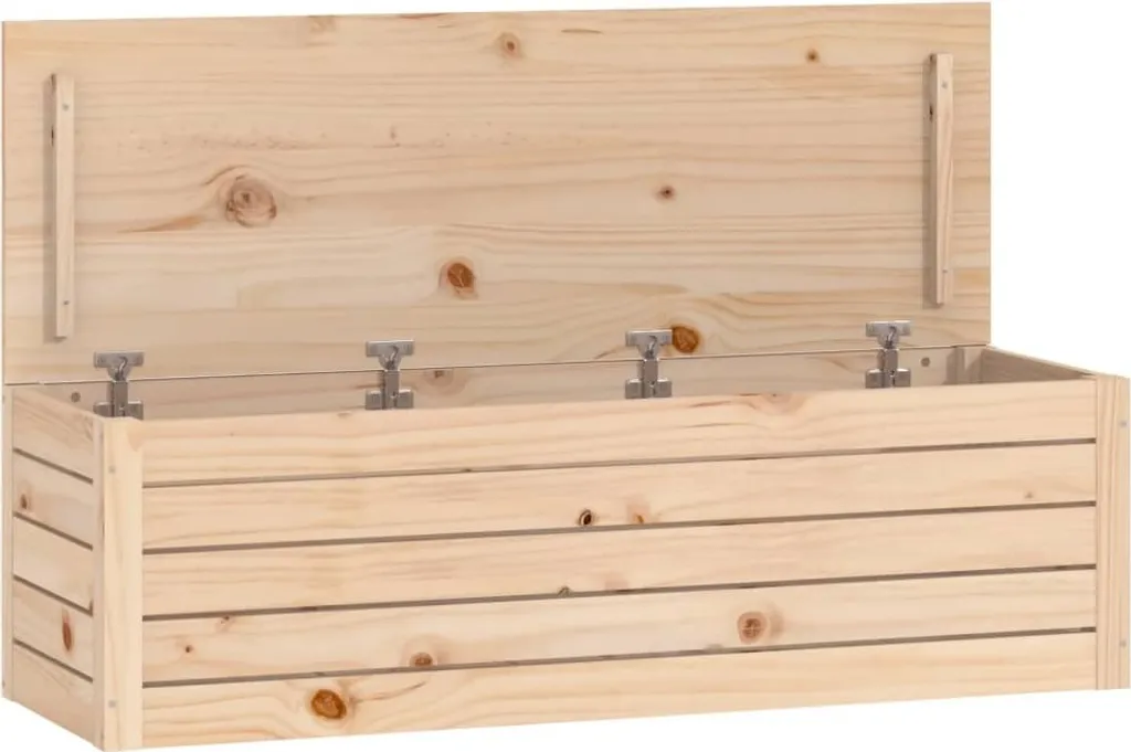 Banc de rangement en bois de pin 109 cm pour entrée et chambre adulte