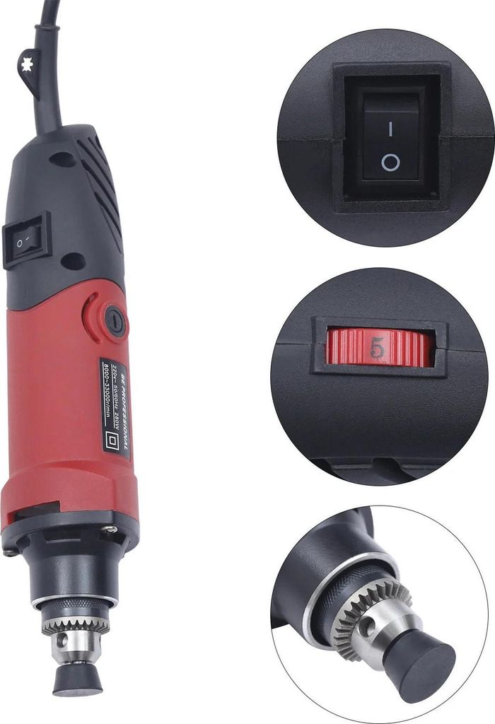 Jadeschleifmaschine - Handgerät Multifunktionsschleifer - 280 W - 6 einstellbare Geschwindigkeiten - Netzbetrieb - Kupfergewickelter Motor - Nylon...
