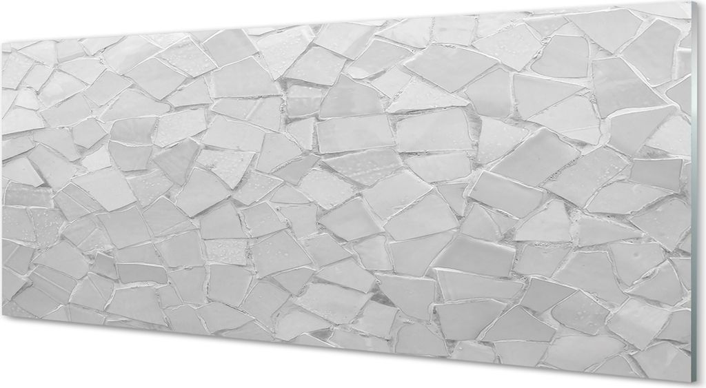 Glasbilder 125x50 Wandkunst grau Polygone